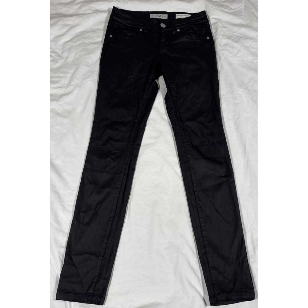 Guess Womens Mid Rise Ankle Skinny Jeans Black Denim Emma Fit 5 Pocket Retro 26